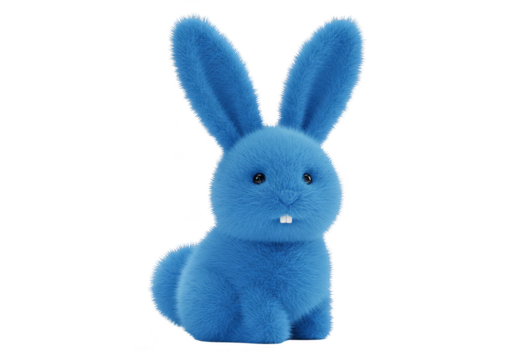Cute Blue Bunny Rabbit Toy Animal Isolated Transparent Background