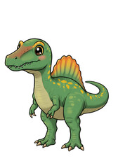 Fototapeta premium Cute Cartoon Spinosaurus Illustration Jurassic Reptile Dinosaur