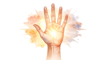 Illustration aquarelle main brillante