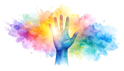 Illustration aquarelle main brillante