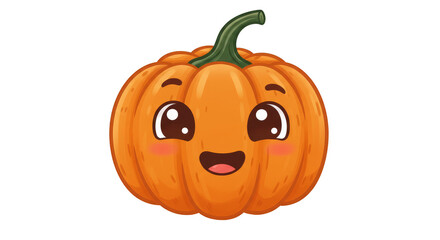 Cute Halloween Pumpkin Cartoon Character Cheerful Fall Illustration