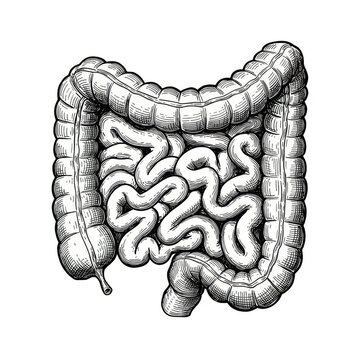 Detailed Intestine Illustration Digestive System Organ for Adobe Stock