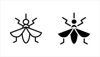 Mosquito line icon set, outline vector sign, linear pictogram, vector illustration on white background