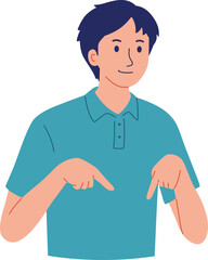 Man pointing index finger