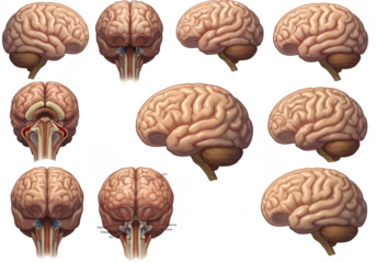 Detailed Brain Anatomy Illustration Human Organ Nervous System Transparent