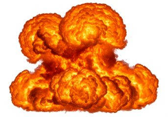 Dramatic Orange Fire Explosion a Powerful Isolated PNG Transparent