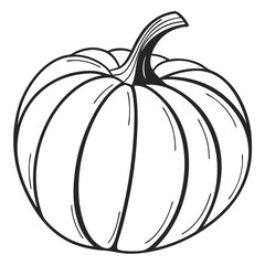 Pumpkin Silhouette Isolated Autumn Harvest Icon on White Background