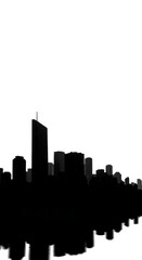 Fototapeta premium Dramatic Skyline Silhouette Cityscape on Transparent Background PNG