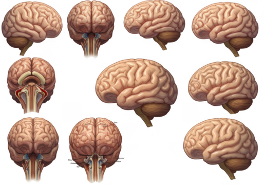 Detailed Brain Anatomy Illustration Human Organ Nervous System Transparent