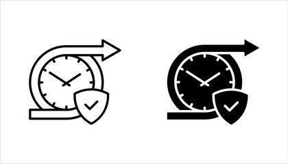 Long term protection icon set, vector illustration on white background