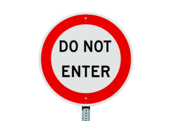 Do Not Enter Sign Red Circle Isolated Transparent Background
