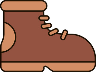 Outlined Color Camping Stuff Element