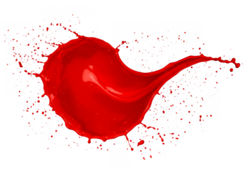 Dynamic Red Paint Splash Liquid Motion Abstract Transparent Background