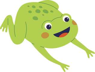 Cute Frog in Mid-Jump


