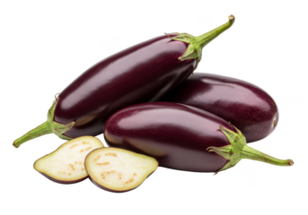 Eggplant Vegetables Pile with Purple Color Healthy Food Still Life