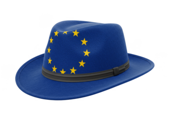 European Union Flag Hat Illustration Isolated on Transparent Background