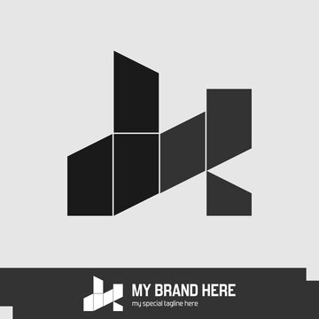 Modern DK monogram logo with geometric shapes forming the initials D and K in a minimalist style. Ideal for branding, creative businesses, and identity design. Vector and editable.