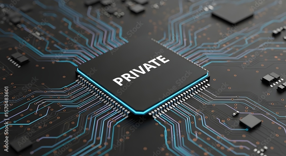 Poster a computer chip with the word 