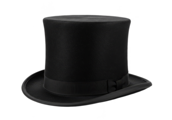 Elegant Black Top Hat Fashionable Headwear Classic Style PNG