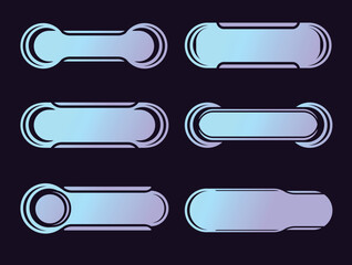 Blue Purple Gradient Futuristic Title Bar for Web and Game UI