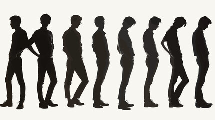 Fototapeta premium silhouettes of a men posing 