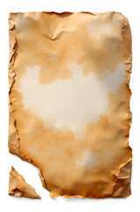 old paper background,old parchment paper sheet vintage aged or texture isolated on white background.