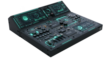 Futuristic Electronic Circuit Board Technology Abstract 3D Illustration