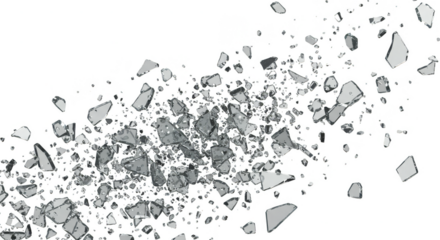 Fractured Shards Abstract Transparent Background Pattern Geometric Explosion