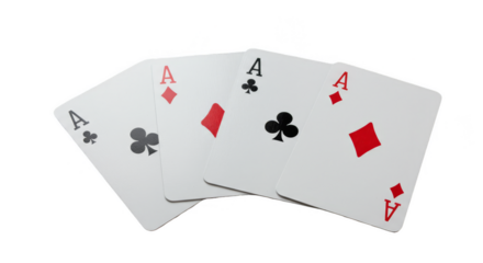Four Ace Playing Cards Isolated Transparent Background Game
