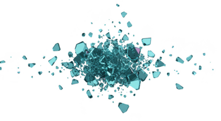 Fracture Explosion on Transparent Background Abstract Illustration