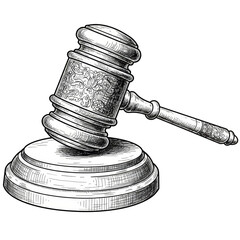 Gavel Court Illustration Justice Judgement Law and Legal Auction
