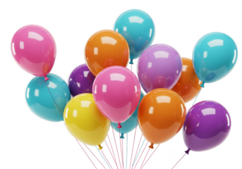 Festive Balloons Bunch Celebration Decoration Party Transparent Background