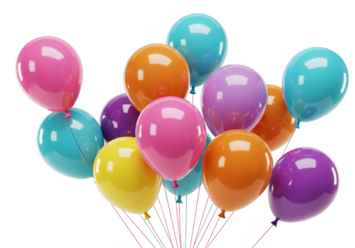 Festive Balloons Bunch Celebration Decoration Party Transparent Background