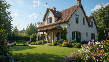 House with beautiful garden