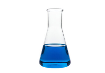 Glassware Beaker with Blue Liquid in Laboratory Transparent Background