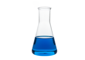 Glassware Beaker with Blue Liquid in Laboratory Transparent Background