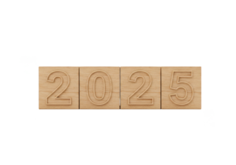 Golden 2025 Year Number Illustration Transparent Background Celebration