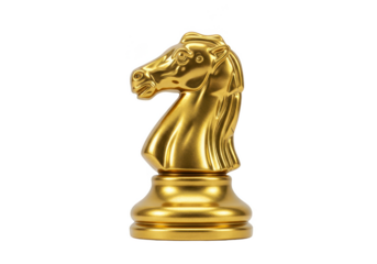 Gold Knight Chess Piece Isolated Transparent Background Image