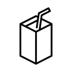 Juice Box Icon Outline Vector Illustration