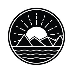 Fototapeta premium Polar Sunrise Icon Outline Vector Illustration