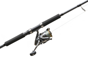 Fishing Rod PNG Featuring Reel and Handle Sports Equipment