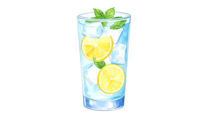 Matériel d'illustration de boisson froide au citron