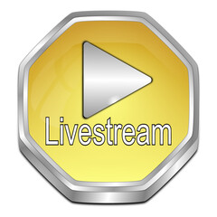 Livestream Button - 3D illustration