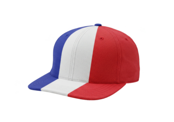France Cap 3D Illustration with Tricolor Pixel Art Transparent Background