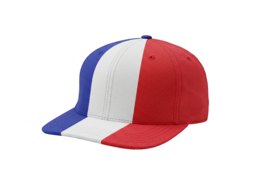 France Cap 3D Illustration with Tricolor Pixel Art Transparent Background