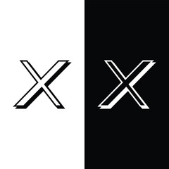 Abstract Letter X 3D Logo Stock Vector.