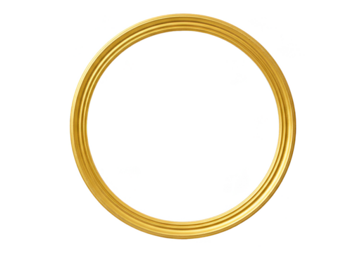 Golden Round Frame Luxury Vintage Border Isolated PNG Transparent