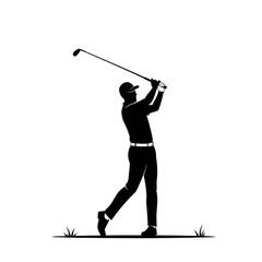 Golfer Silhouette Swinging Golf Club Sport Silhouette Transparent PNG