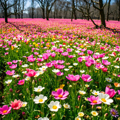 pink and white tulips