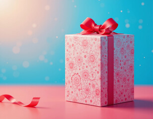 gift box with red ribbon